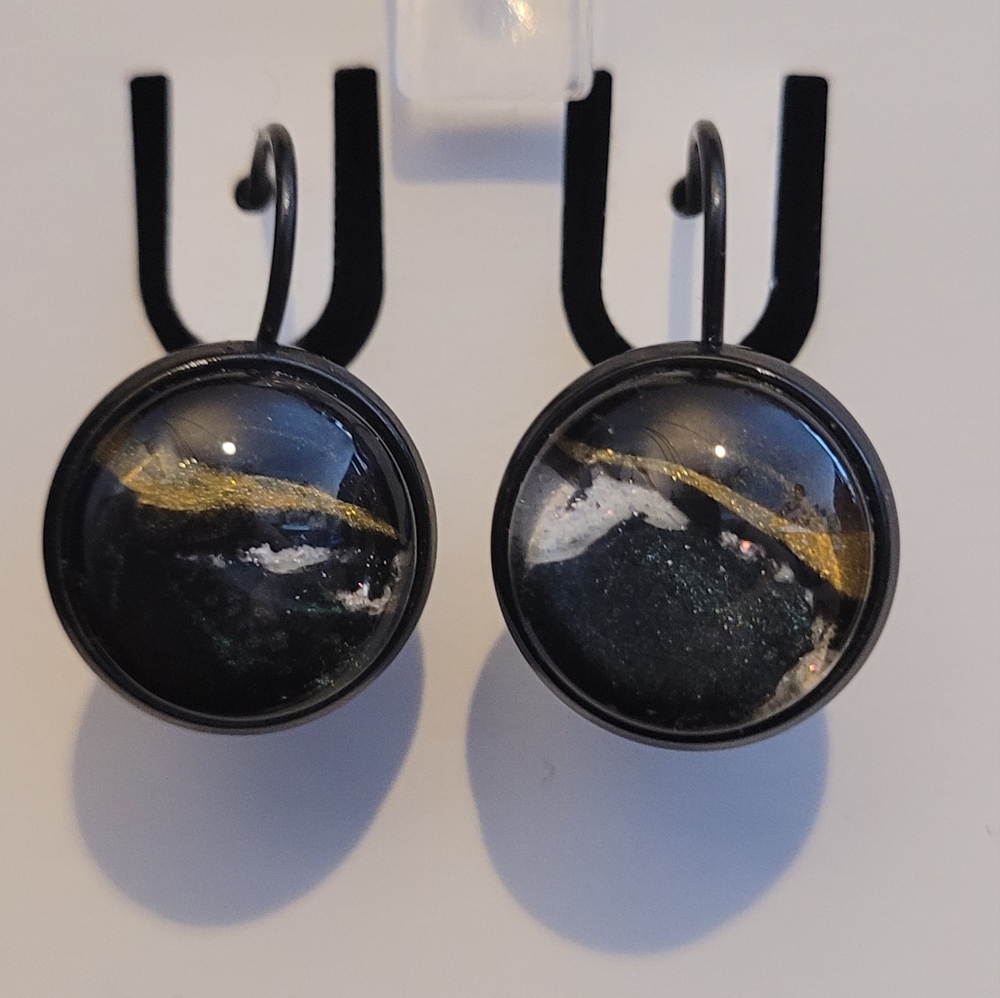 Handpainted glass earrings